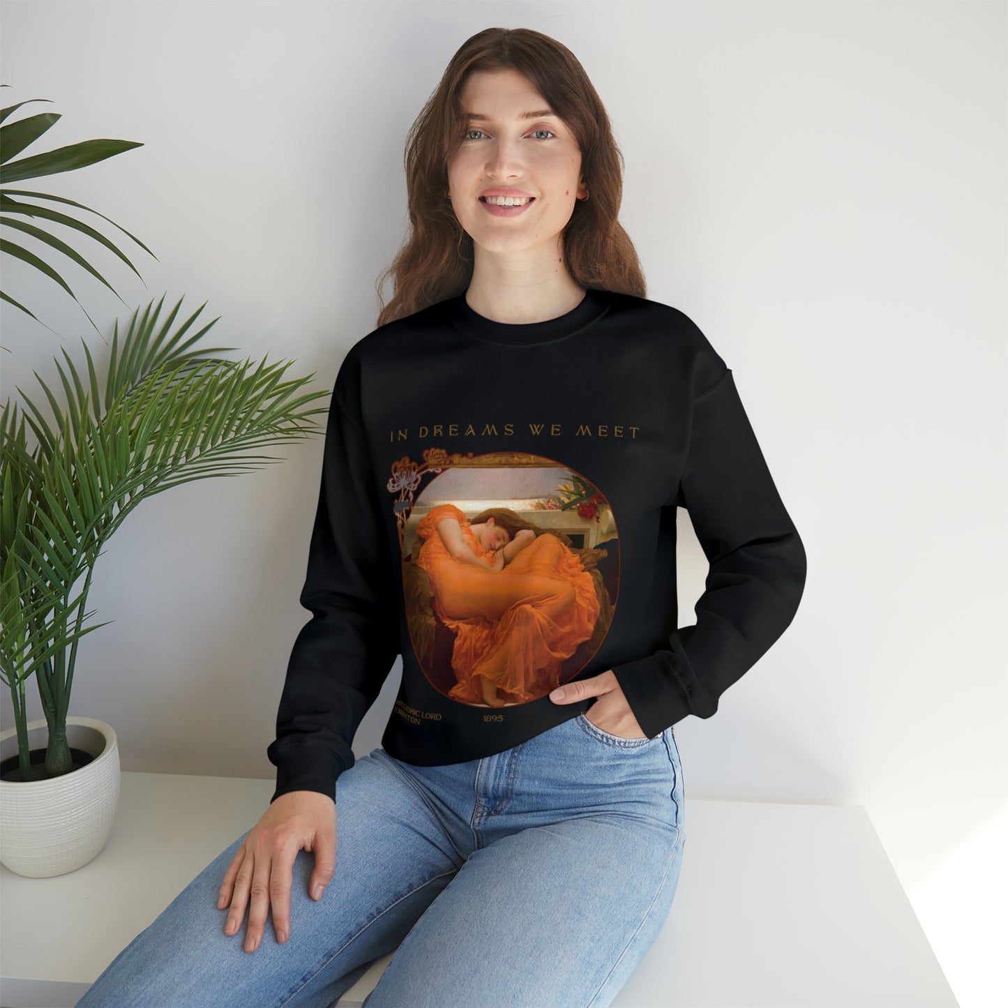 Flaming June by Frederic Leighton Unisex Heavy Blend™ Crewneck Sweatshirt