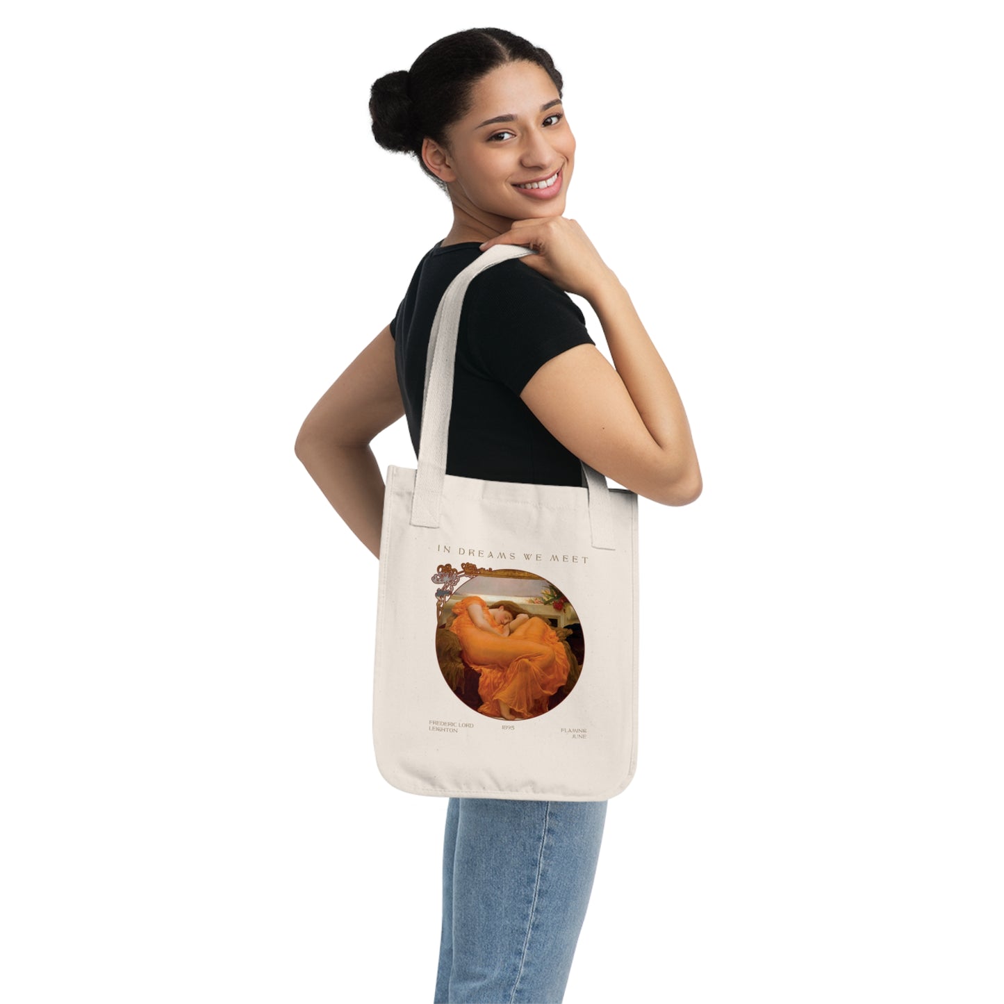 Flaming June by Frederick Leighton - Organic Canvas Tote Bag