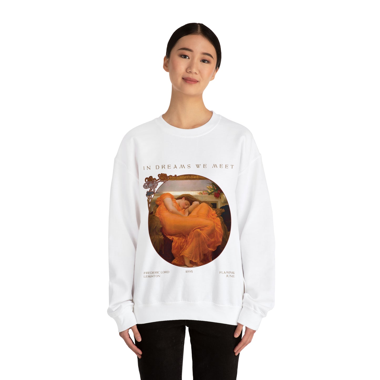 Flaming June by Frederic Leighton Unisex Heavy Blend™ Crewneck Sweatshirt