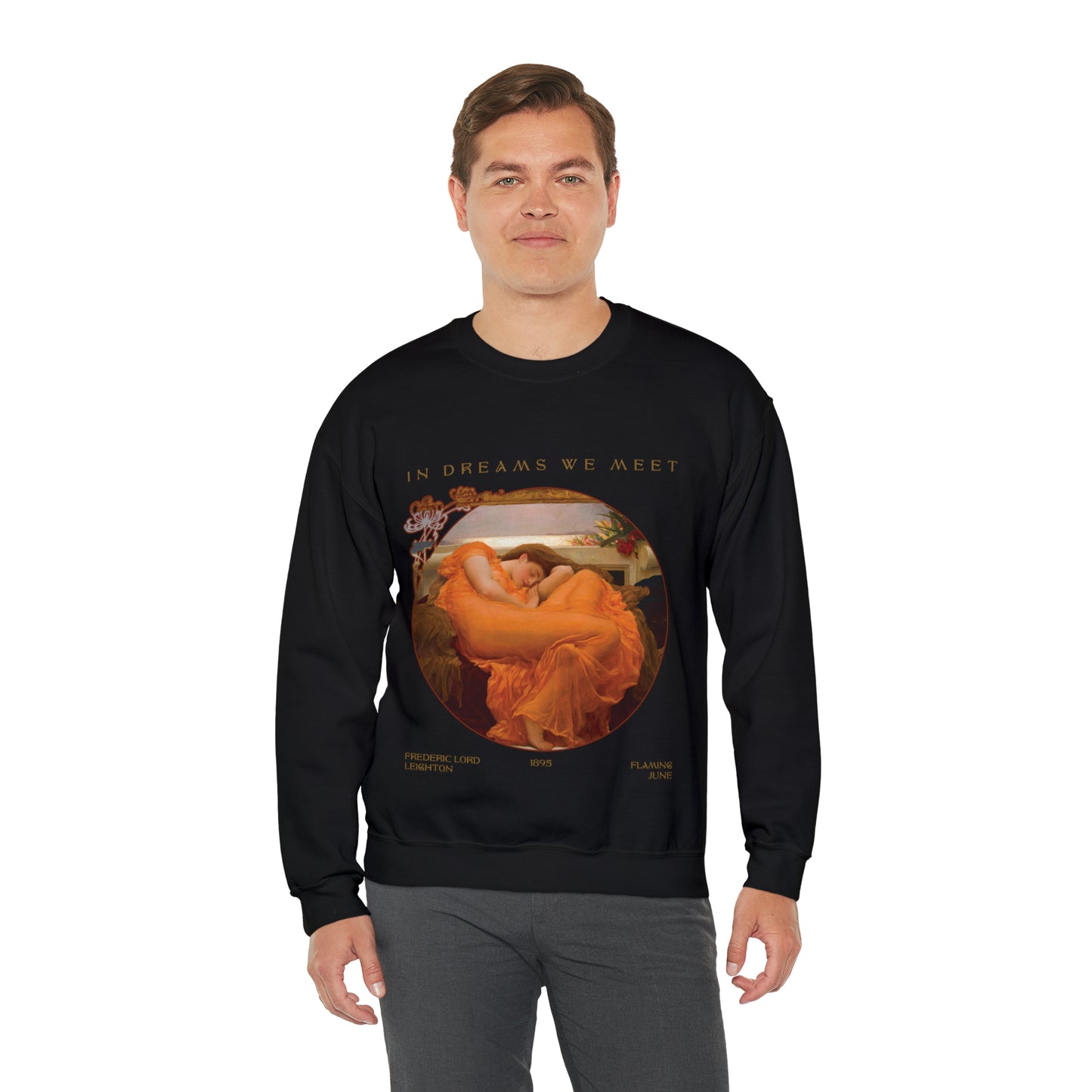 Flaming June by Frederic Leighton Unisex Heavy Blend™ Crewneck Sweatshirt