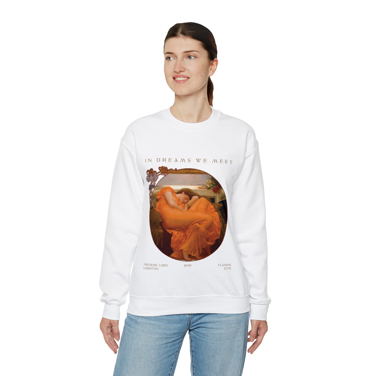 Flaming June by Frederic Leighton Unisex Heavy Blend™ Crewneck Sweatshirt