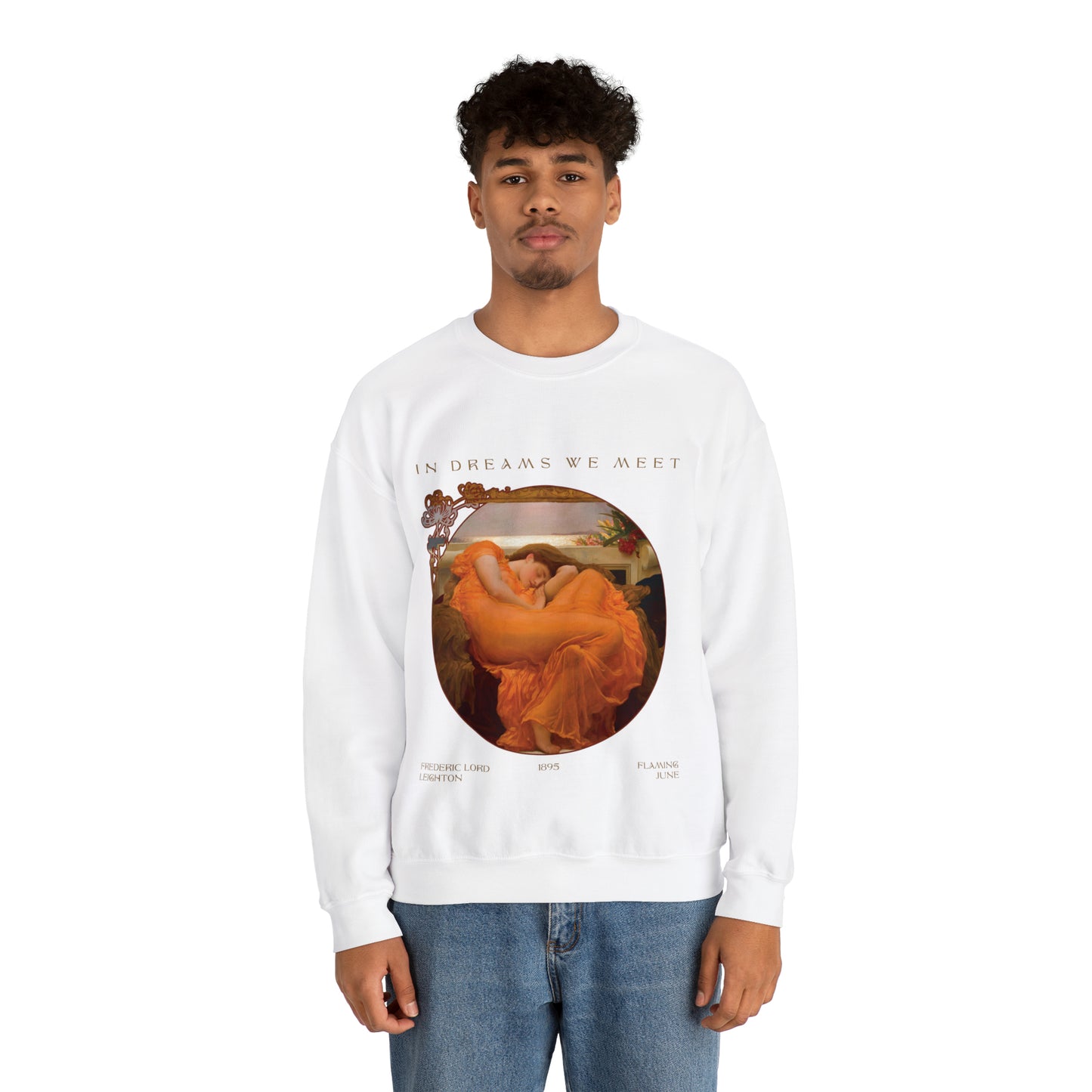 Flaming June by Frederic Leighton Unisex Heavy Blend™ Crewneck Sweatshirt