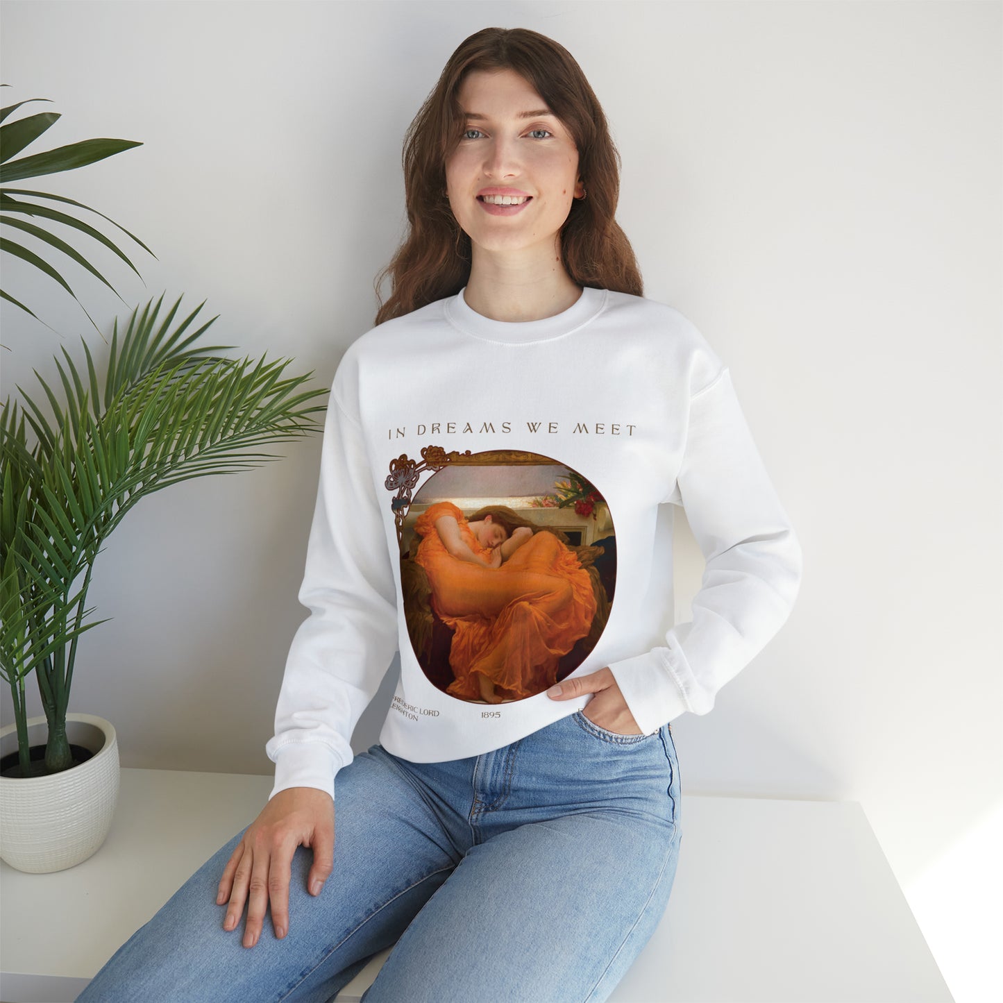 Flaming June by Frederic Leighton Unisex Heavy Blend™ Crewneck Sweatshirt