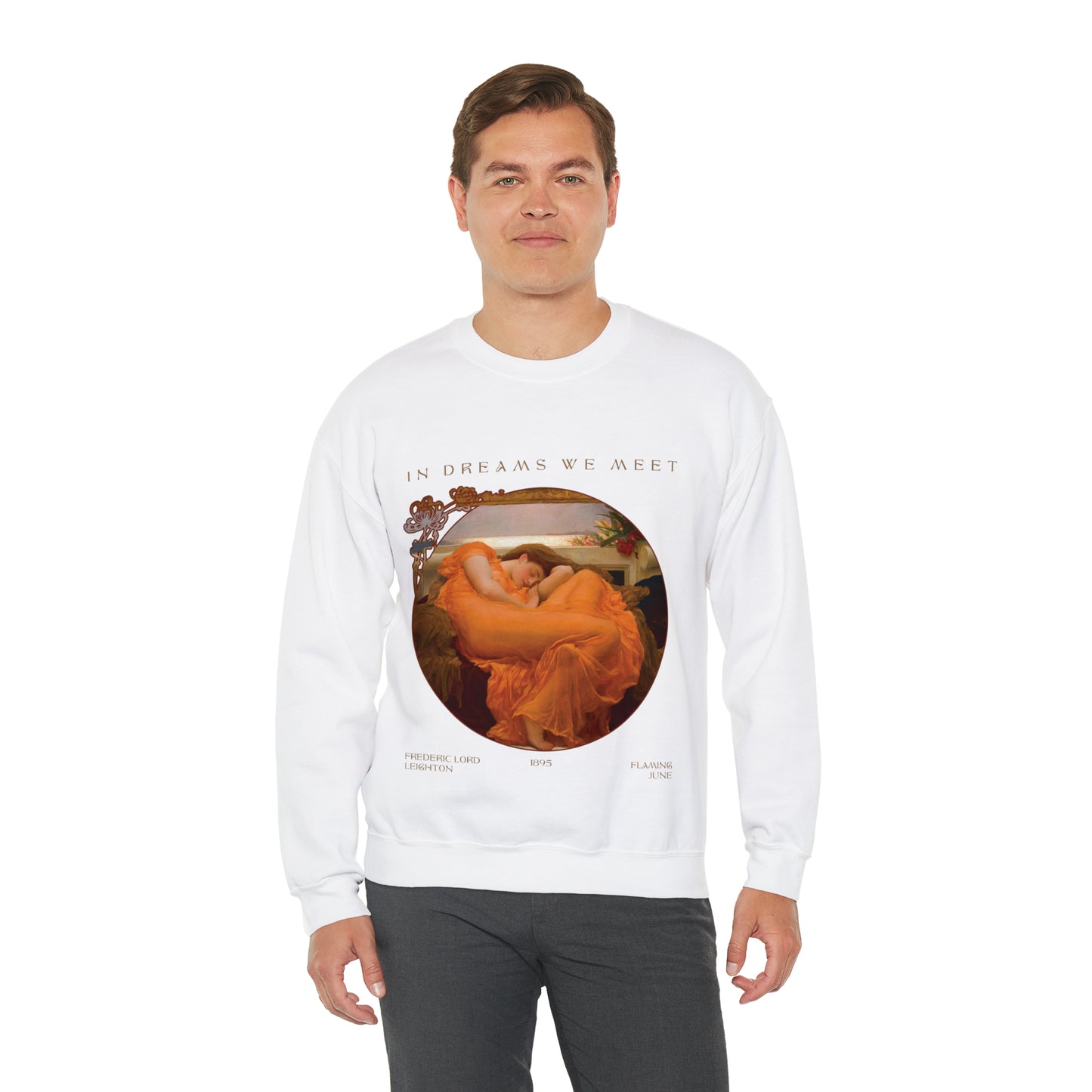 Flaming June by Frederic Leighton Unisex Heavy Blend™ Crewneck Sweatshirt