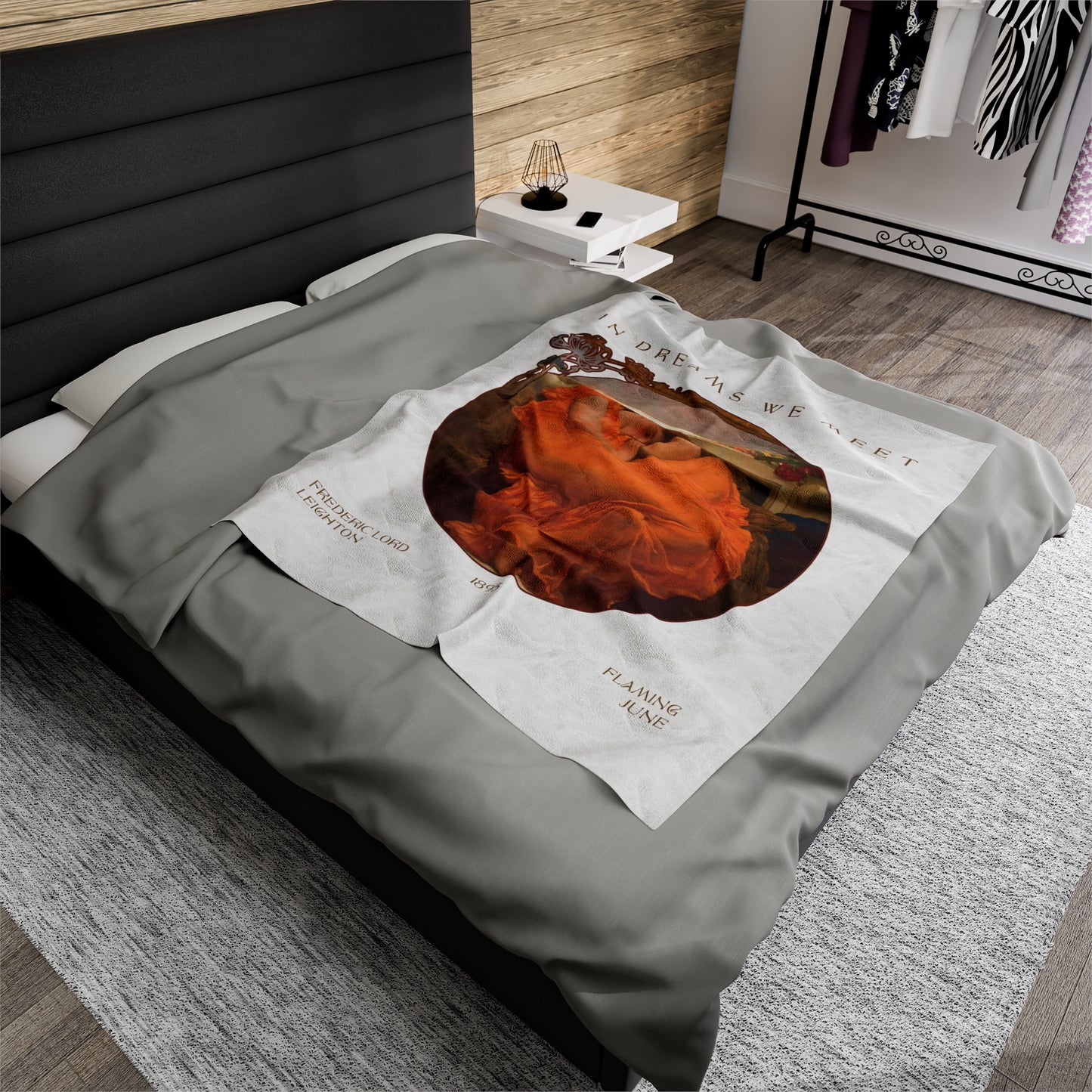 Exclusive 'Flaming June' Design - Velveteen Plush Blanket