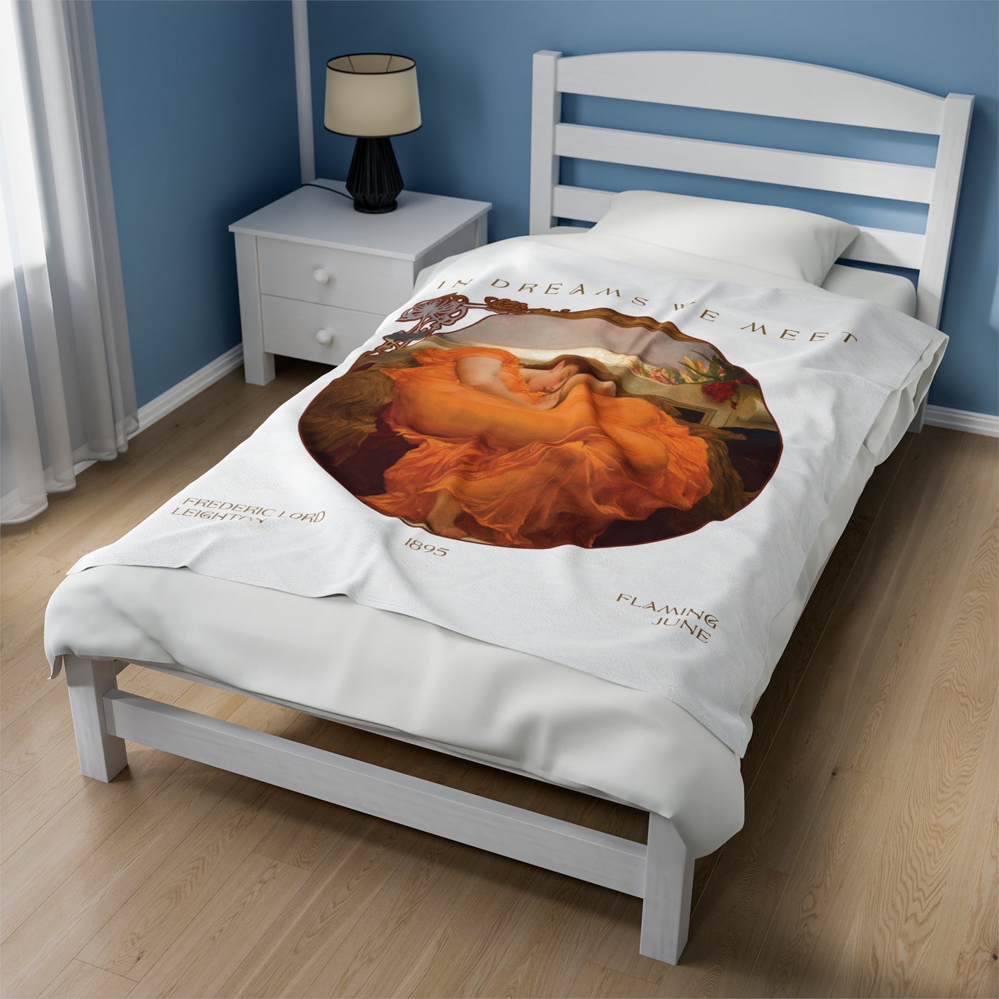 Exclusive 'Flaming June' Design - Velveteen Plush Blanket